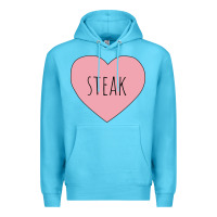 Ocean Blue i heart steak Premium Hoodie - linhVisuals