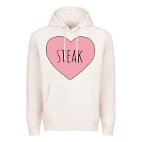 Pale Pink i heart steak Premium Hoodie - linhVisuals