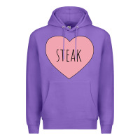Purple i heart steak Premium Hoodie - linhVisuals