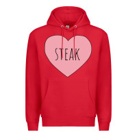 Red i heart steak Premium Hoodie - linhVisuals