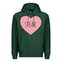Sports Green i heart steak Premium Hoodie - linhVisuals