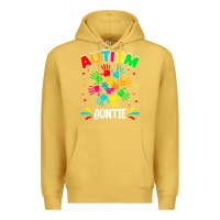 Antique Gold autistic auntie puzzle support family autism awareness sweatshirt Premium Hoodie - linhVisuals