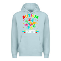 Blue Mist autistic auntie puzzle support family autism awareness sweatshirt Premium Hoodie - linhVisuals