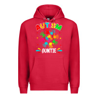 Cardinal autistic auntie puzzle support family autism awareness sweatshirt Premium Hoodie - linhVisuals
