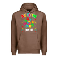 Chestnut autistic auntie puzzle support family autism awareness sweatshirt Premium Hoodie - linhVisuals