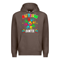 Coffee autistic auntie puzzle support family autism awareness sweatshirt Premium Hoodie - linhVisuals