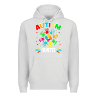 Dove Grey autistic auntie puzzle support family autism awareness sweatshirt Premium Hoodie - linhVisuals