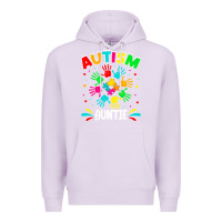 Lilac autistic auntie puzzle support family autism awareness sweatshirt Premium Hoodie - linhVisuals