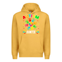 Mustard autistic auntie puzzle support family autism awareness sweatshirt Premium Hoodie - linhVisuals