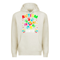 Oatmeal Heather autistic auntie puzzle support family autism awareness sweatshirt Premium Hoodie - linhVisuals