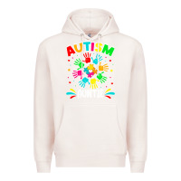 Pale Pink autistic auntie puzzle support family autism awareness sweatshirt Premium Hoodie - linhVisuals