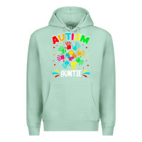 Seafoam autistic auntie puzzle support family autism awareness sweatshirt Premium Hoodie - linhVisuals