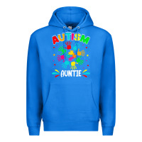 True Royal autistic auntie puzzle support family autism awareness sweatshirt Premium Hoodie - linhVisuals