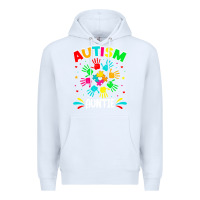 White autistic auntie puzzle support family autism awareness sweatshirt Premium Hoodie - linhVisuals