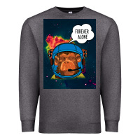 Charcoal Heather Forever Alone, Monkey, Space, Monkey At Space, Premium Sweatshirt - Bettercallsaul