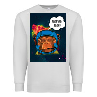 Dove Grey Forever Alone, Monkey, Space, Monkey At Space, Premium Sweatshirt - Bettercallsaul