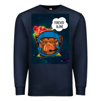 Navy Forever Alone, Monkey, Space, Monkey At Space, Premium Sweatshirt - Bettercallsaul