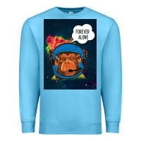 Ocean Blue Forever Alone, Monkey, Space, Monkey At Space, Premium Sweatshirt - Bettercallsaul