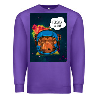 Purple Forever Alone, Monkey, Space, Monkey At Space, Premium Sweatshirt - Bettercallsaul