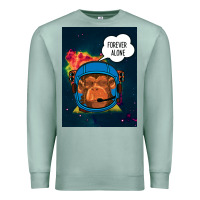 Seafoam Forever Alone, Monkey, Space, Monkey At Space, Premium Sweatshirt - Bettercallsaul