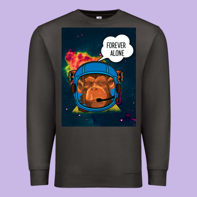 Forever Alone, Monkey, Space, Monkey At Space, Premium Sweatshirt Designed By Bettercallsaul