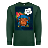 Sports Green Forever Alone, Monkey, Space, Monkey At Space, Premium Sweatshirt - Bettercallsaul