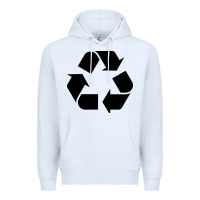 White Recycle Premium Hoodie - linhVisuals