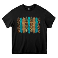 Black glitter turqoise leopard tooled leather background Heavy Core Tee - RanaPortraitStore