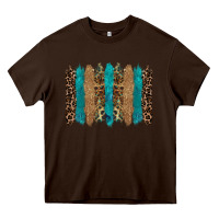 Chocolate Brown glitter turqoise leopard tooled leather background Heavy Core Tee - RanaPortraitStore