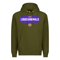 Army Green LSU Louisianimals Premium Hoodie - linhVisuals
