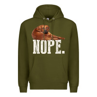 Army Green nope lazy rhodesian ridgeback t shirt dog lover gift tee Premium Hoodie - linhVisuals