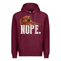 Burgundy nope lazy rhodesian ridgeback t shirt dog lover gift tee Premium Hoodie - linhVisuals