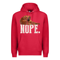 Cardinal nope lazy rhodesian ridgeback t shirt dog lover gift tee Premium Hoodie - linhVisuals