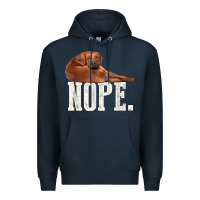 Navy nope lazy rhodesian ridgeback t shirt dog lover gift tee Premium Hoodie - linhVisuals
