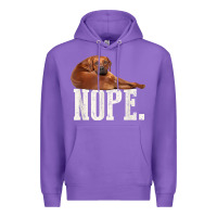 Purple nope lazy rhodesian ridgeback t shirt dog lover gift tee Premium Hoodie - linhVisuals