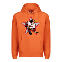 Carrot Red Penguin 1990's Russian Premium Hoodie - linhVisuals