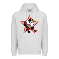 Dove Grey Red Penguin 1990's Russian Premium Hoodie - linhVisuals
