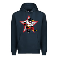 Navy Red Penguin 1990's Russian Premium Hoodie - linhVisuals