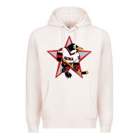 Pale Pink Red Penguin 1990's Russian Premium Hoodie - linhVisuals