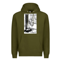 Army Green calvin Premium Hoodie - linhVisuals