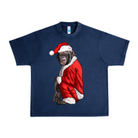 Navy Chimpanzee With Santa Clothes Urban Heavy Tee - LillyAllenDesigns