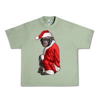 Oil Green Chimpanzee With Santa Clothes Urban Heavy Tee - LillyAllenDesigns