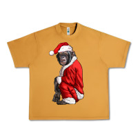 Peanut Butter Chimpanzee With Santa Clothes Urban Heavy Tee - LillyAllenDesigns