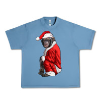 Pebble Blue Chimpanzee With Santa Clothes Urban Heavy Tee - LillyAllenDesigns