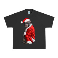 Pigment Black Chimpanzee With Santa Clothes Urban Heavy Tee - LillyAllenDesigns