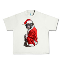 Pistachio Chimpanzee With Santa Clothes Urban Heavy Tee - LillyAllenDesigns
