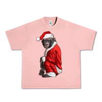 Salmon Chimpanzee With Santa Clothes Urban Heavy Tee - LillyAllenDesigns