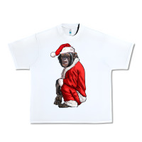 White Chimpanzee With Santa Clothes Urban Heavy Tee - LillyAllenDesigns