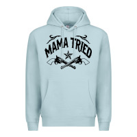 Blue Mist mama tried guns Premium Hoodie - linhVisuals