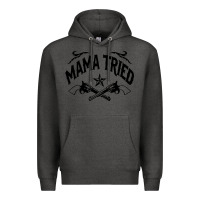 Charcoal Heather mama tried guns Premium Hoodie - linhVisuals